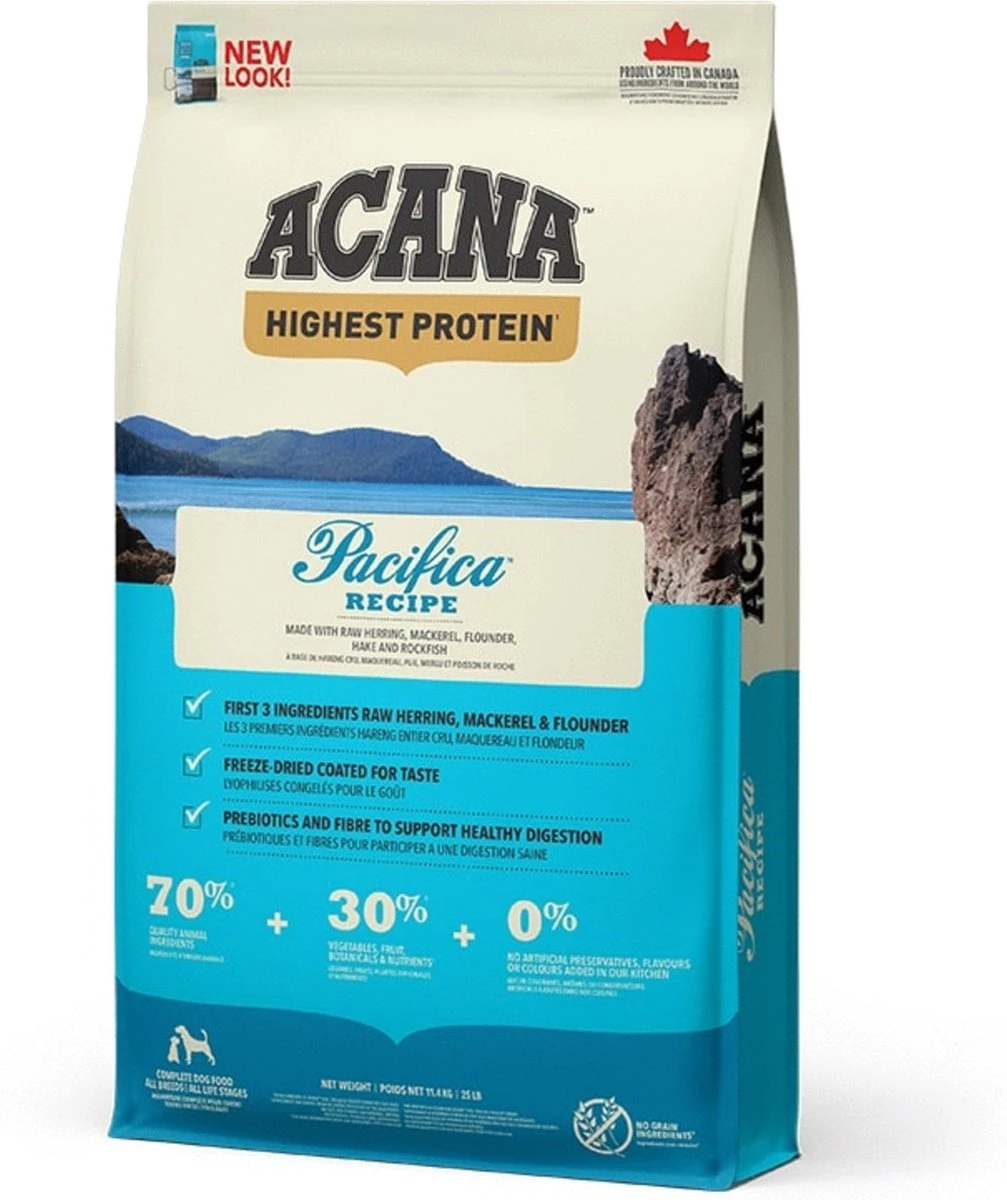Acana Hondenvoer Highest Protein Pacifica 11,4 Kg 3 Acana Hondenvoer Highest Protein Pacifica 11,4 Kg - Afbeelding 3
