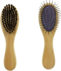 Merkloos Nobleza Dierenborstel - Hondenborstel - Kattenborstel - Tweezijdig - Dubbelzijdig - Hout - Maat L -Hondenartikelen Winkel 1021x1200 1