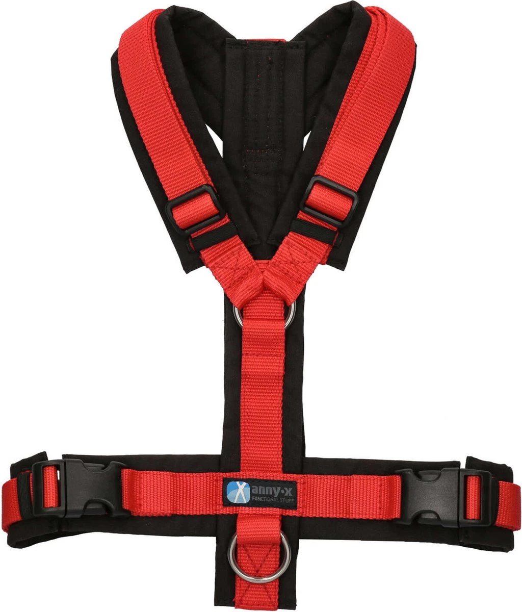 Annyx Hondentuig Harnas Zwart Rood - Y Model - Maat S Is Geschikt Voor Borstomvang 52-64cm. 1 Annyx Hondentuig Harnas Zwart Rood - Y Model - Maat S Is Geschikt Voor Borstomvang 52-64cm.