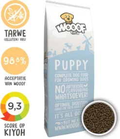 WOOOF Puppy 18KG - Geperste Puppy Brokken - Puppyvoer - Hondenvoer Puppy - Puppybrokken - Puppy Voer