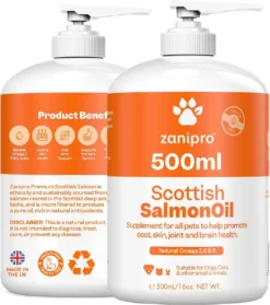 Aerend - Zalmolie Voor Honden En Katten - Zanipro® 500 Ml - 100% Visolie Op Schotse Zalmolie - Glanzende Vacht - Voedingssupplement - Anti-jeuk - Gezonde Bron Van Omega 3, 6 & 9 - Behandeling Voor Fretten En Paarden -Hondenartikelen Winkel 1062x1200 1