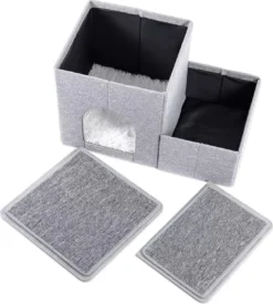 2-in-1 Hondenhuis & Hondentrap - Voor Binnen - Huisdieren Huisje - Hondenmand - Kattenmand - 67.5x40x37.5 Cm - Grijs -Hondenartikelen Winkel 1077x1200