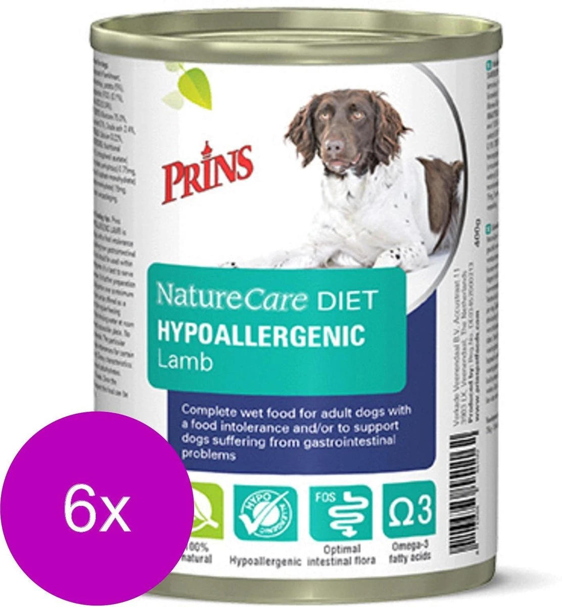 Prins Naturecare Diet Dog Hypoallegenic - Lam - Hondenvoer - 6 X 400 G 2 Prins Naturecare Diet Dog Hypoallegenic - Lam - Hondenvoer - 6 X 400 G - Afbeelding 2