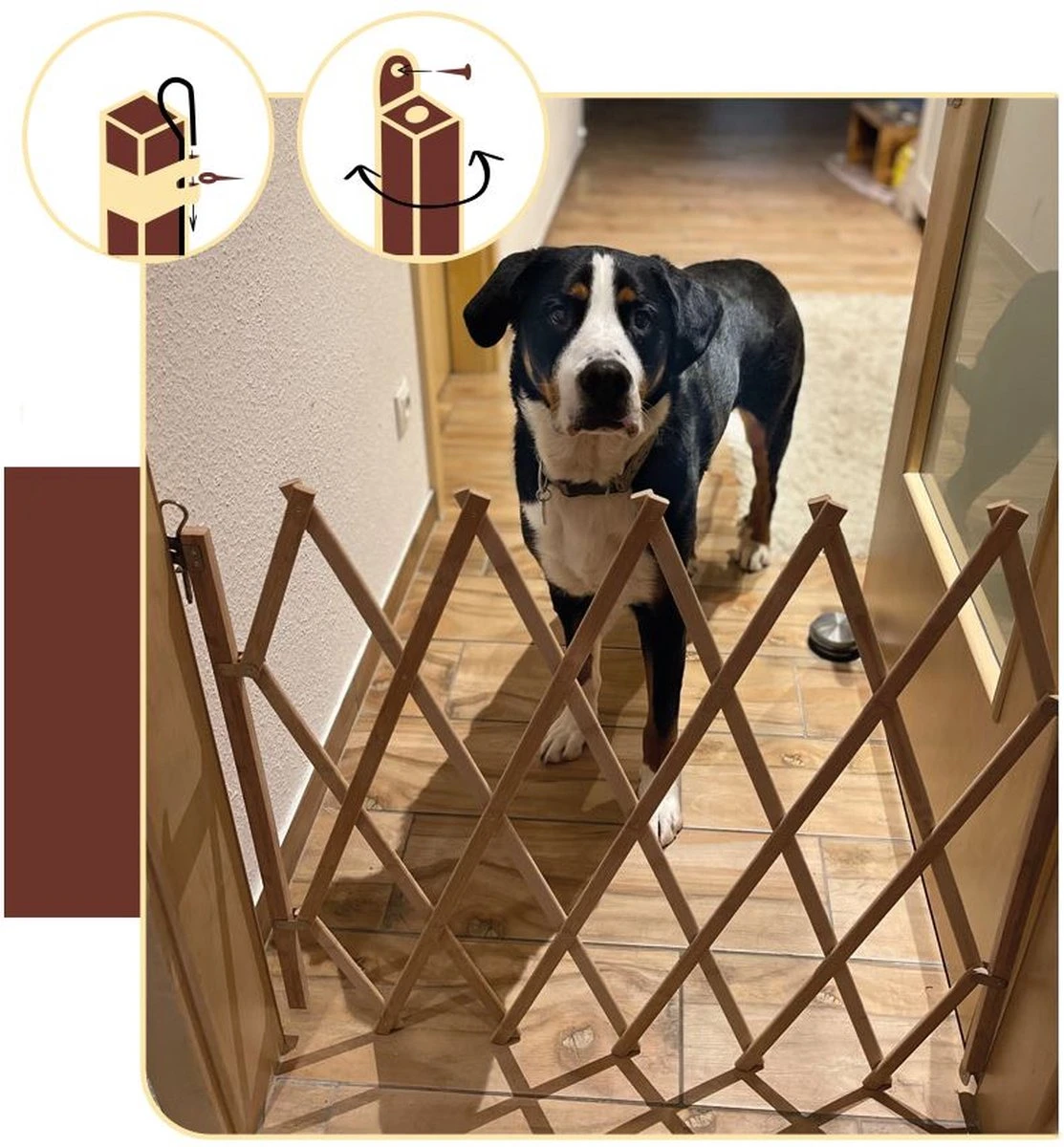 Merkloos Traphekje Voor Honden (vouwhekje / Schaarhekje / Harmonica Hekje) 3 Merkloos Traphekje Voor Honden (vouwhekje / Schaarhekje / Harmonica Hekje) - Afbeelding 3