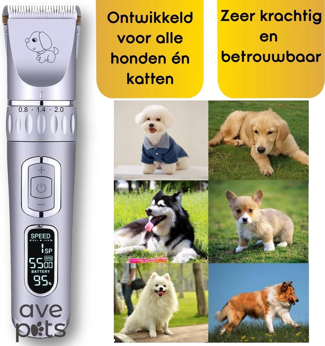 AVE Pets® Volledige Hondentondeuse Set Met Display - Draadloos Tondeuse - Scheerapparaat Voor Je Hond Of Kat - Huisdier Trimmer - Dierentondeuse - Dieren Verzorging 7 AVE Pets® Volledige Hondentondeuse Set Met Display - Draadloos Tondeuse - Scheerapparaat Voor Je Hond Of Kat - Huisdier Trimmer - Dierentondeuse - Dieren Verzorging - Afbeelding 7