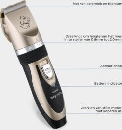 LifeGoods Hondentondeuse - Voor Katten En Honden - Complete Set - 5 Standen - Draadloos - Oplaadbaar - Goud/Zwart -Hondenartikelen Winkel 1131x1200 4