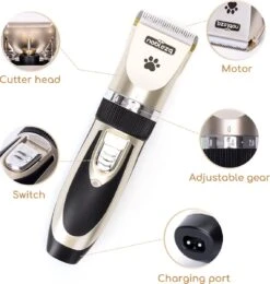 Nobleza B78 - Dieren Tondeuse Set - 4 Opzetkammen - Voor Huisdieren Katten & Honden - Draadloos -Hondenartikelen Winkel 1141x1200 2