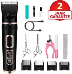 Tjilla Professionele Dieren/honden Tondeuse Set Extra Krachtig - Honden Trimmer - Lang Of Kortharige Huisdieren Katten & Honden - Draadloos - Weinig Geluid