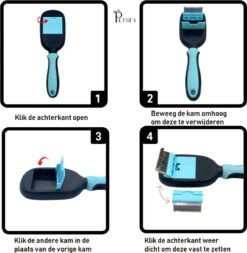 Petsify - Dierenborstel - Professionele 5 In 1 Hondenborstel - Voor Hond En Kat - Tweezijdig - Hondenkam - Kattenborstel - Kattenkam -Hondenartikelen Winkel 1170x1200 5