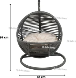 Merkloos Mini Hangstoel Swing Simba Kat / Hond Grijs | Creme Kussen -Hondenartikelen Winkel 1176x1200 4