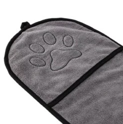 N4dogs – Hondenhanddoek – Honden Handdoek – Microvezel Handdoek – Handdoek Hond – Droogdoek Hond – Dierendeken – Sterk Absorberend – Handdoek Met Zakken - Grijs - 66 X 23 Cm -Hondenartikelen Winkel 1189x1200 10