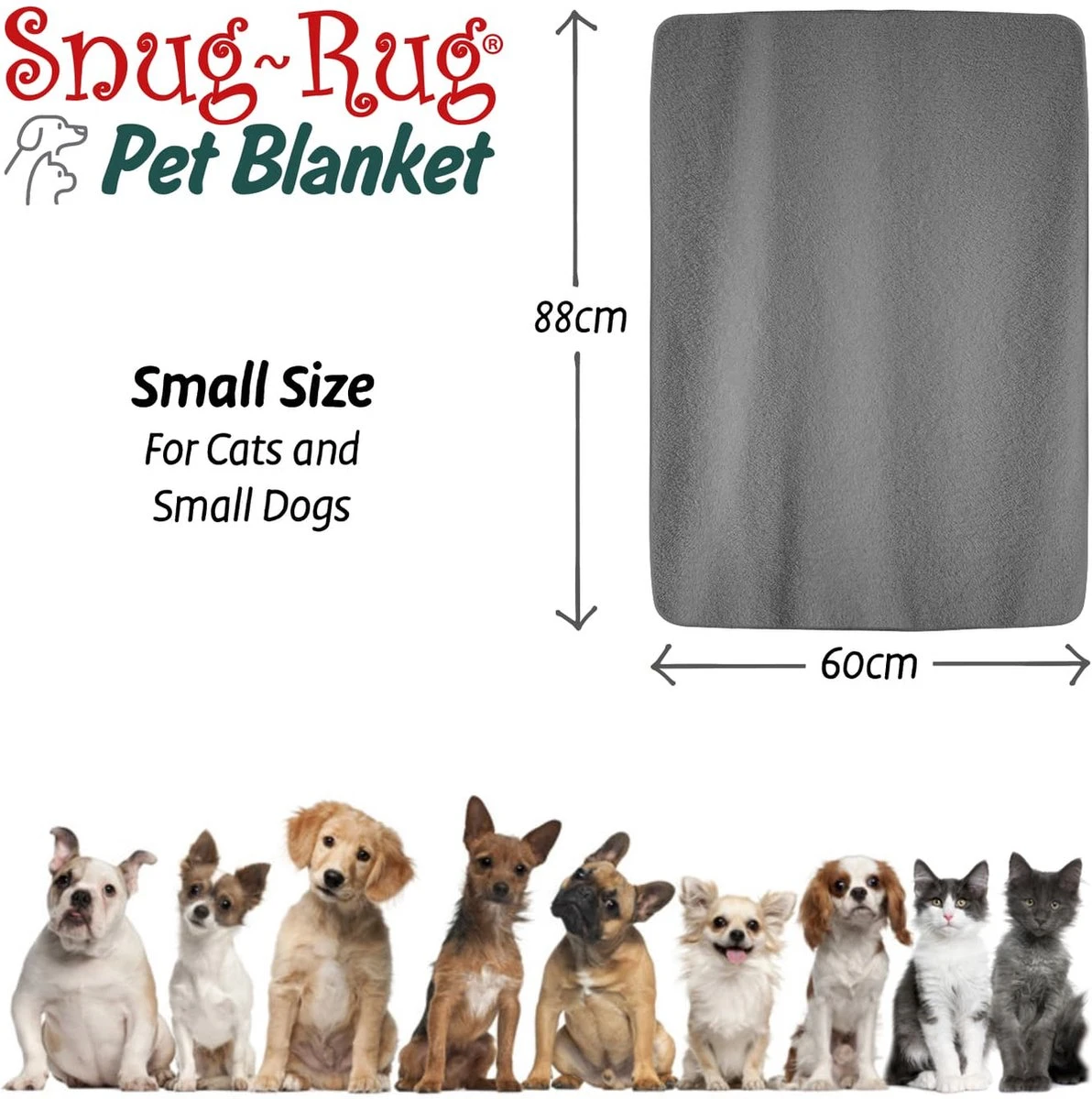 Snug-Rug Huisdier Deken Voor Honden En Katten – Small Slate Grey Kattendeken Hondendeken – Vetbed Hond Bench Bank Fleece Kat Dierendeken Kattendekentjes Kattendekentje Dierenmat Hondenmat Plaid Kattendekens Kattenplaid