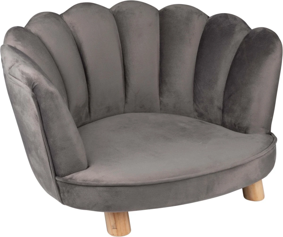 Maxxpro Katten- En Hondenstoel - Grijs - Verhoogd Met Houten Poten - Fluweel Materiaal - 61.5 X 52 X 33 CM - Huisdieren Tot 80 KG 2 Maxxpro Katten- En Hondenstoel - Grijs - Verhoogd Met Houten Poten - Fluweel Materiaal - 61.5 X 52 X 33 CM - Huisdieren Tot 80 KG - Afbeelding 2