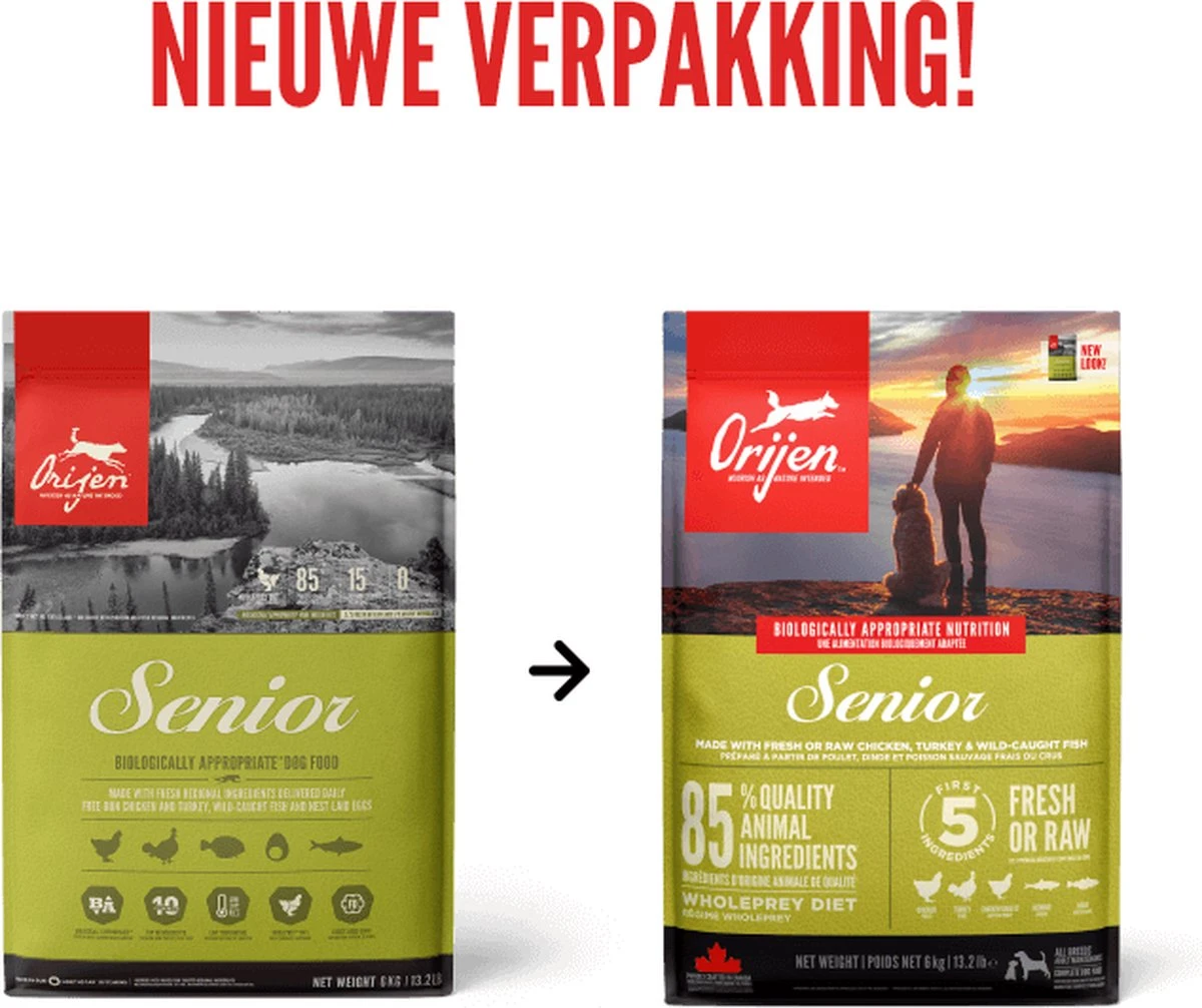 Orijen Whole Prey Senior Dog - Kip & Kalkoen - Hondenvoer - 11.4 Kg 17 Orijen Whole Prey Senior Dog - Kip & Kalkoen - Hondenvoer - 11.4 Kg - Afbeelding 17