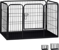 MaxxPet Puppyren - Hondenbench - Puppykennel - Hondenren - 125 X 78 X 80 Cm - Zwart -Hondenartikelen Winkel 1200x1019 5