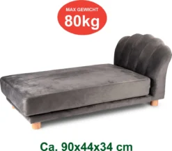 Maxxpro Katten- En Hondenbank - Grijs - Verhoogd Met Houten Poten - Fluweel Materiaal - 90 X 44 X 34 Cm - Huisdieren Tot 80 KG -Hondenartikelen Winkel 1200x1056 1