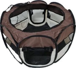 Dailyibed Opvouwbare Puppyren - Bruin - 115x115x58 Cm - Incl. Draagtas - Incl. Voederbak -Hondenartikelen Winkel 1200x1075 3