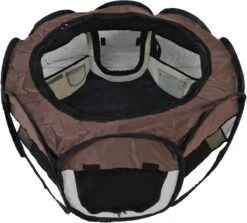 Dailyibed Opvouwbare Puppyren - Bruin - 115x115x58 Cm - Incl. Draagtas - Incl. Voederbak -Hondenartikelen Winkel 1200x1085 1