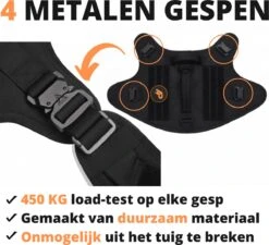 Always Prepared © Pro K9 Tuig + Riem – Anti Trek Tuig – Honden Harnas – Y Tuig Hond – Tactical Hondenvest – Best Getest 2022 – Tuigje Hond – Middel En Grote Hond – Honden Tuigje – Harnas Hond – Veiligheidstuig – 450KG Anti Trek Test – Zwart Maat L -Hondenartikelen Winkel 1200x1094 8