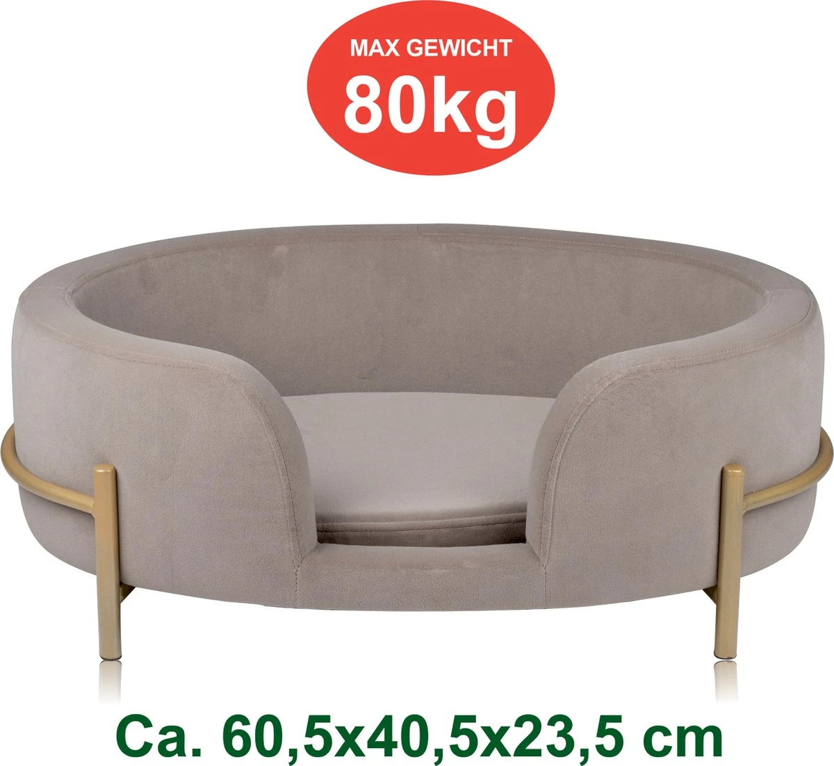 Maxxpro Pet Bed - Huisdieren Tot 80KG - Zacht Fluwelen Kussen - Verhoogd Katten- En Hondenbed - Grijs - 60,5 X 40,5 X 23,5 Cm 6 Maxxpro Pet Bed - Huisdieren Tot 80KG - Zacht Fluwelen Kussen - Verhoogd Katten- En Hondenbed - Grijs - 60,5 X 40,5 X 23,5 Cm - Afbeelding 6