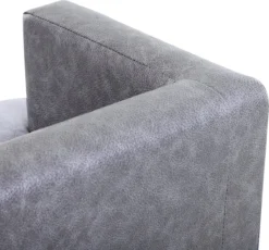 PawHut Hondenbank Huisdierbank Hondenbed Hondenmat Woonkamer PU-leer Kort Pluche Grijs D04-135