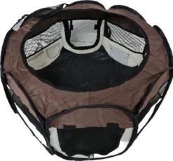 Dailyibed Opvouwbare Puppyren - Bruin - 115x115x58 Cm - Incl. Draagtas - Incl. Voederbak -Hondenartikelen Winkel 1200x1116 6