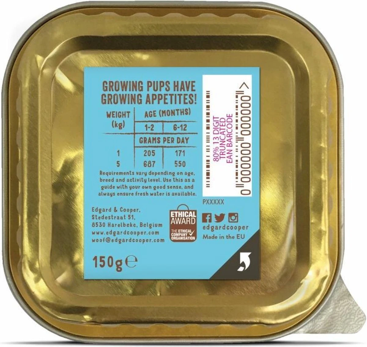 17x Edgard & Cooper Kuipje Vers Vlees Puppy Hondenvoer Bio Kip - Vis 100 Gr 2 17x Edgard & Cooper Kuipje Vers Vlees Puppy Hondenvoer Bio Kip - Vis 100 Gr - Afbeelding 2
