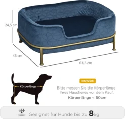 PawHut Hondenbank Met Rugleuning Huisdierenbank Met Metalen Poten Hondenbed Kattenbank D04-157 -Hondenartikelen Winkel 1200x1138 2