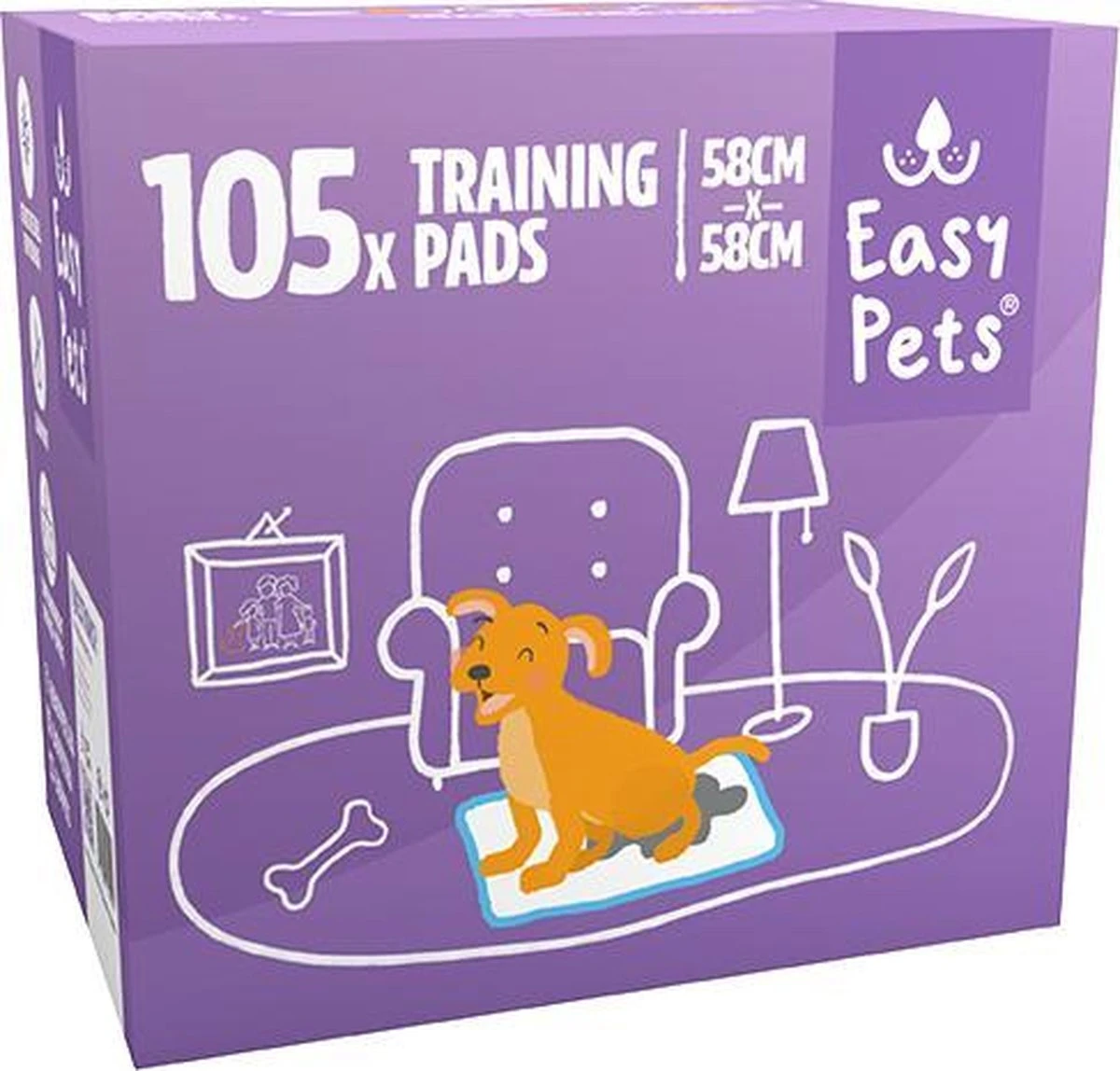 Easypets Puppy Training Pads - Zindelijkheidstraining - Hondentoilet - 58 X 58 Cm - 105 Stuks 1 Easypets Puppy Training Pads - Zindelijkheidstraining - Hondentoilet - 58 X 58 Cm - 105 Stuks