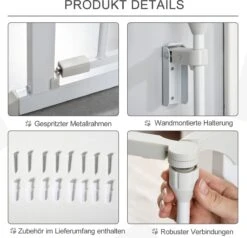 PawHut Afschermhek Voor Honden Veiligheidshek Hondenhek 3 Elementen Kunststof Wit D06-100V01 -Hondenartikelen Winkel 1200x1156 14