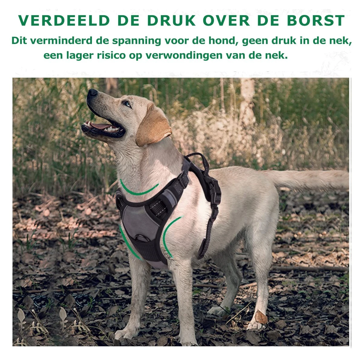 Mister Mill Hondentuigje 2x Klikgesp Maat XL Grijs - Anti-Trek Tuig Hondenharnas - Y Tuig Hond Reflecterend 6 Mister Mill Hondentuigje 2x Klikgesp Maat XL Grijs - Anti-Trek Tuig Hondenharnas - Y Tuig Hond Reflecterend - Afbeelding 6