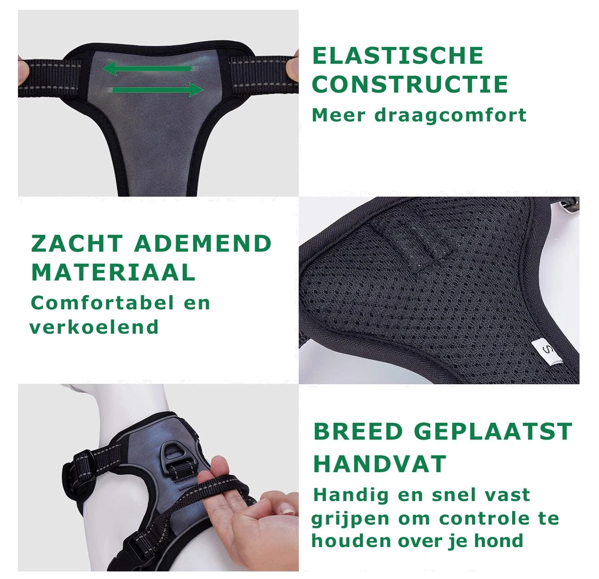 Mister Mill Hondentuigje 2x Klikgesp Maat L Grijs - Anti-Trek Tuig Hondenharnas - Y Tuig Hond Reflecterend 3 Mister Mill Hondentuigje 2x Klikgesp Maat L Grijs - Anti-Trek Tuig Hondenharnas - Y Tuig Hond Reflecterend - Afbeelding 3