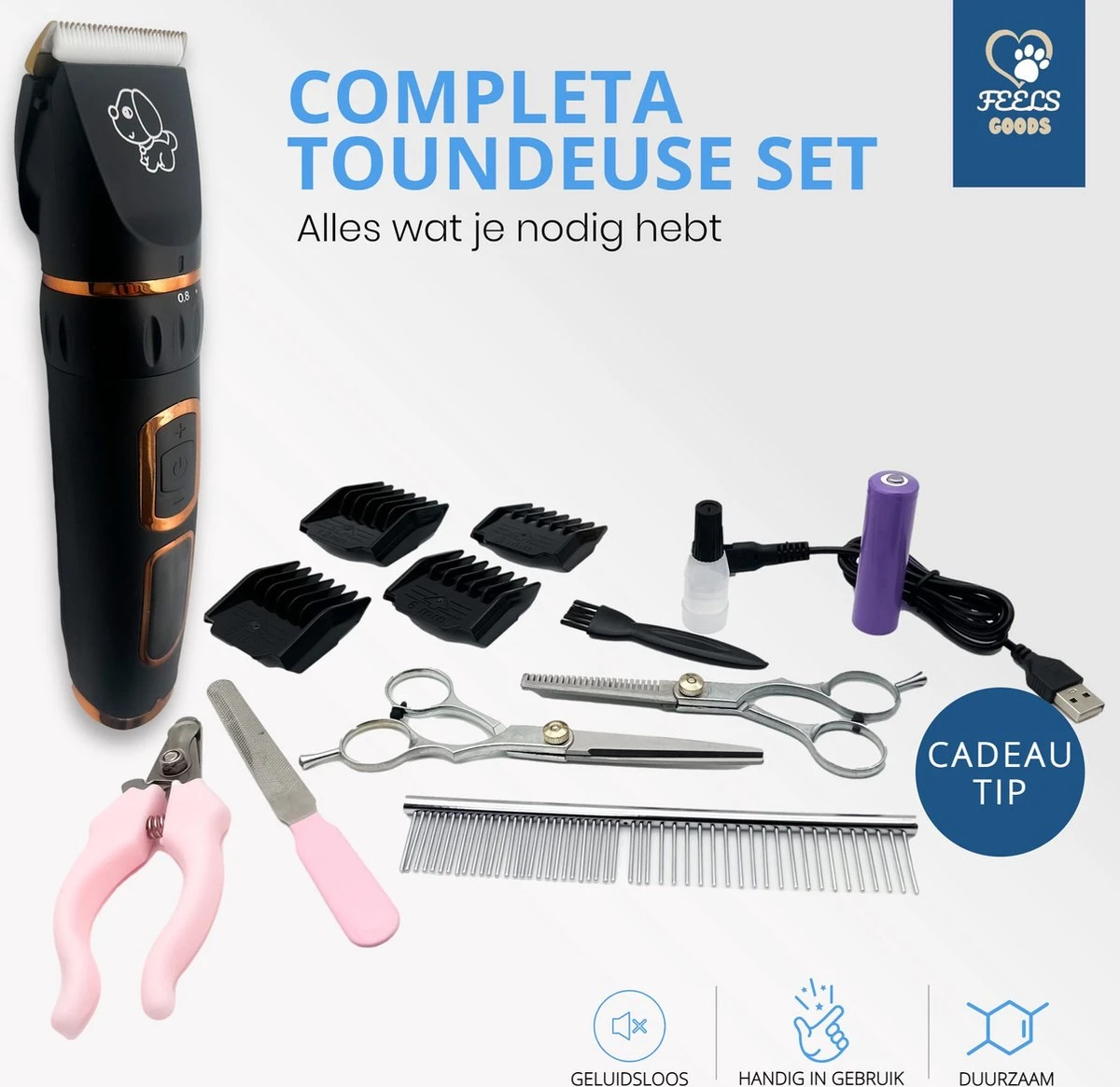YE™ Professionele Dieren/honden Tondeuse Set Extra Krachtig - Honden Trimmer - Lang Of Kortharige Huisdieren Katten & Honden - Draadloos - Weinig Geluid 7 YE™ Professionele Dieren/honden Tondeuse Set Extra Krachtig - Honden Trimmer - Lang Of Kortharige Huisdieren Katten & Honden - Draadloos - Weinig Geluid - Afbeelding 7