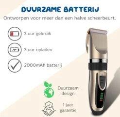 Pawwy Dieren Tondeuse Set Draadloos Voor Honden En Katten – Voor Dikke Vacht - Hondentondeuse – Hondentrimmer - Scheerapparaat - Goud -Hondenartikelen Winkel 1200x1165 9