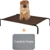 Hondenbed - Hondenstretcher - Honden Ligbed - Inclusief 2 Overtrekhoezen - XL - 110x68cm - Grijs En Koffie