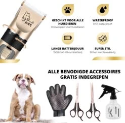 BeautyFit - 16-delig Hondentondeuse Set - Professionele Honden Trimset - Dieren Tondeuse Voor Dikke Vacht - Meest Complete Set - Inclusief 4 Opzetkammen - Hondenschaar - Mist Verstuiver - Handschoen Borstel - Nagelknipper -Hondenartikelen Winkel 1200x1175 7