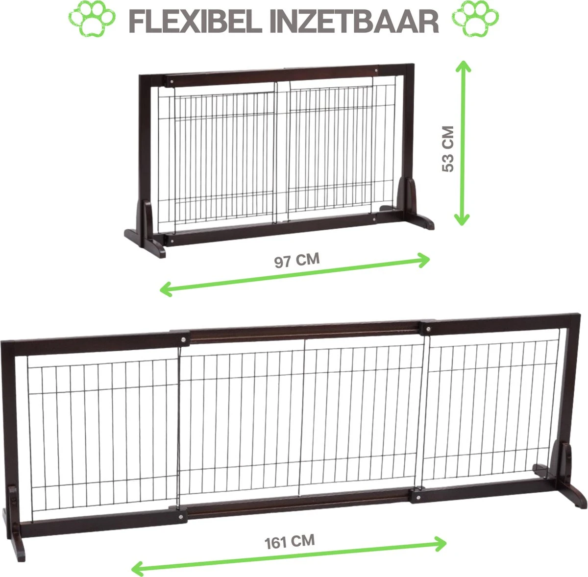 Hondenhek - Traphekje Hond - Traphekje Zonder Boren - Traphekje - BxH 161-97 X 53 Cm - Koffiebruin 3 Hondenhek - Traphekje Hond - Traphekje Zonder Boren - Traphekje - BxH 161-97 X 53 Cm - Koffiebruin - Afbeelding 3