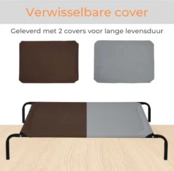 Hondenbed - Hondenstretcher - Honden Ligbed - Inclusief 2 Overtrekhoezen - XL - 110x68cm - Grijs En Koffie -Hondenartikelen Winkel 1200x1182 5