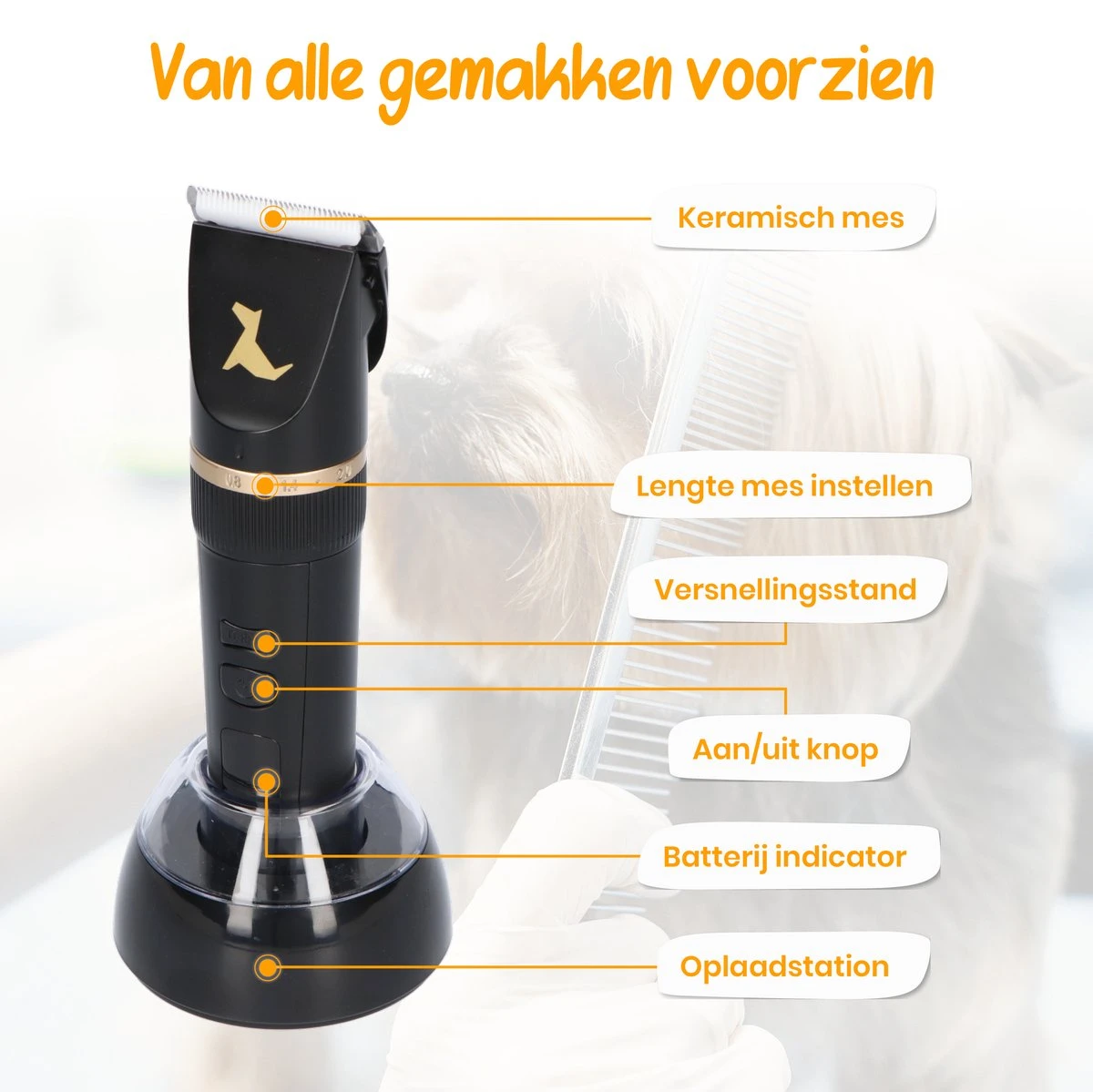 Loyalpetclub® Professionele 2-in-1 Hondentondeuse Voor Dikke Vacht – Draadloze Honden Tondeuse & Hondentrimmer – Stille Tondeuse Katten & Honden Trimset - Inclusief Opbergtasje 8 Loyalpetclub® Professionele 2-in-1 Hondentondeuse Voor Dikke Vacht – Draadloze Honden Tondeuse & Hondentrimmer – Stille Tondeuse Katten & Honden Trimset - Inclusief Opbergtasje - Afbeelding 8