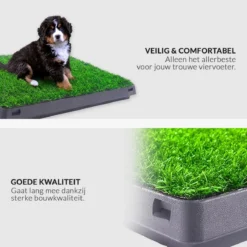 Merkloos Hondentoilet Kunstgras Met Bak - Indoor Dierentoilet - Uitneembare Opvangbak - Puppy Training Pets - Outdoor/Balkon/Tuin/Indoor Toilet - 50x64 Cm -Hondenartikelen Winkel 1200x1200 1040