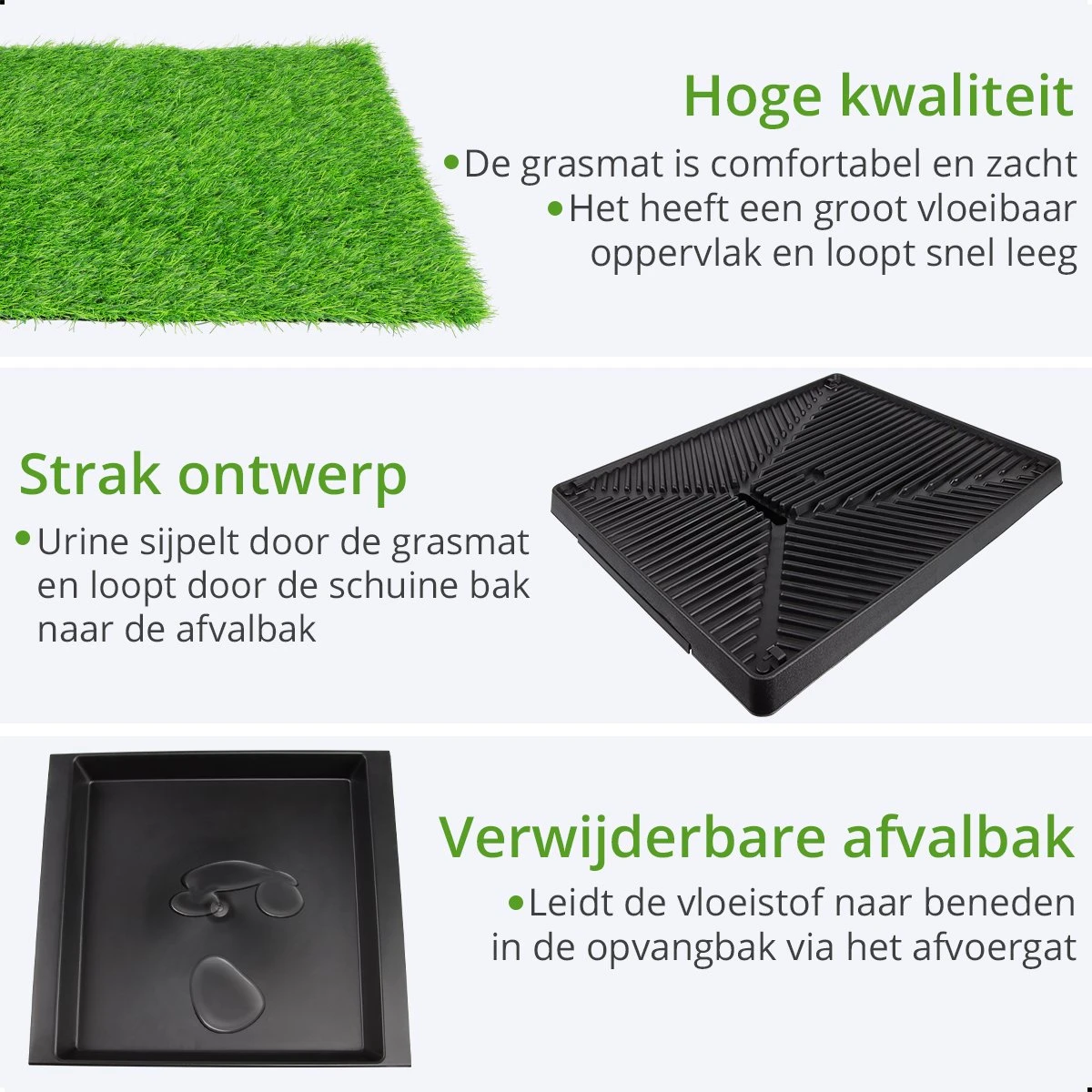 AWEMOZ Hondentoilet Kunstgras - Met 2 Matten En Opvangbak - 64x52x7,5cm - Puppy Pads - Zindelijkheidstraining Hond - Training Pads - Indoor / Outdoor Honden Toilet 4 AWEMOZ Hondentoilet Kunstgras - Met 2 Matten En Opvangbak - 64x52x7,5cm - Puppy Pads - Zindelijkheidstraining Hond - Training Pads - Indoor / Outdoor Honden Toilet - Afbeelding 4