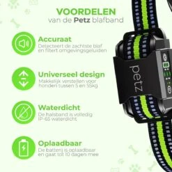 Petz - Anti Blafband - Anti Blafband Voor Kleine En Grote Honden - 5-55 KG - Vibratie En Audio - Diervriendelijk - GEEN Schokken - Opvoedingshalsband Zonder Schok En Diervriendelijk - Waterdicht - Oplaadbaar -Hondenartikelen Winkel 1200x1200 1242