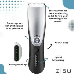 Hondentondeuse - Hondentrimmer - Dieren Tondeuse - Draadloos - 4 Opzetkammen - INCLUSIEF SNACKJE - Zwart -Hondenartikelen Winkel 1200x1200 1684