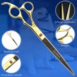 Scharenset Hond - 8-Delige Scharenset - Hondenschaar - Trimset - Trimschaar Voor Honden - Huisdier Knipset - Effileerschaar Hond - Goud -Hondenartikelen Winkel 1200x1200 1713