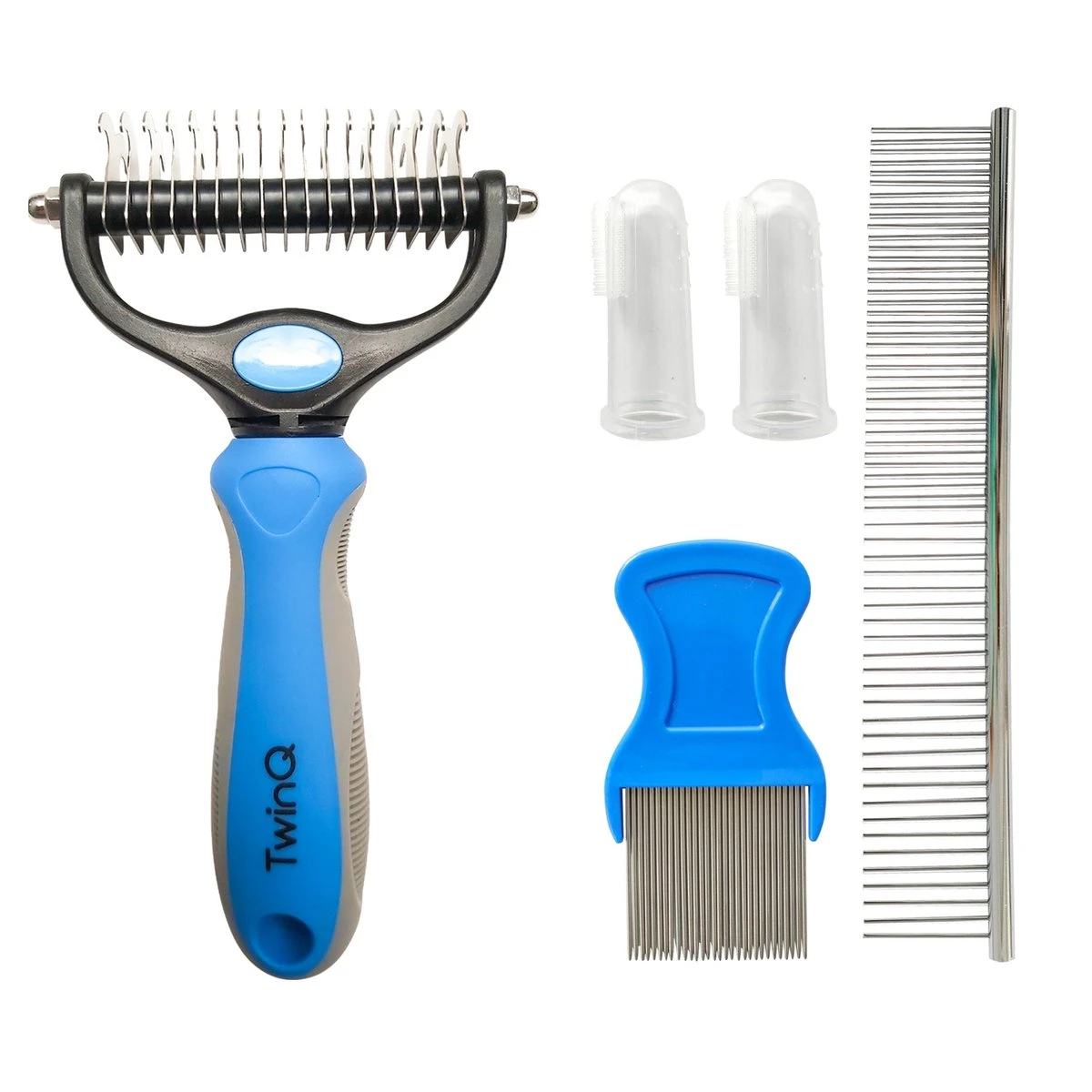 TwinQ Vachtverzorgingsset Hond/kat - Professionele 2-zijdige Ondervacht Kam - Klittenkam Voor Honden En Katten - Verwijderd Klitten En Voorkomt Haaruitval - Incl. Vlooienkam En Tandenborstel 10 TwinQ Vachtverzorgingsset Hond/kat - Professionele 2-zijdige Ondervacht Kam - Klittenkam Voor Honden En Katten - Verwijderd Klitten En Voorkomt Haaruitval - Incl. Vlooienkam En Tandenborstel - Afbeelding 10