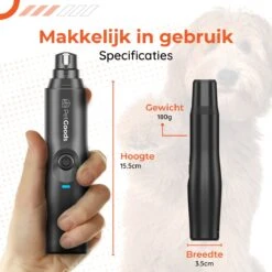 PetGoods Elektrische Nagel Vijl Voor Huisdieren - Incl. 2 Vijlen - Honden/Katten/Dieren - Draadloos -Hondenartikelen Winkel 1200x1200 1888
