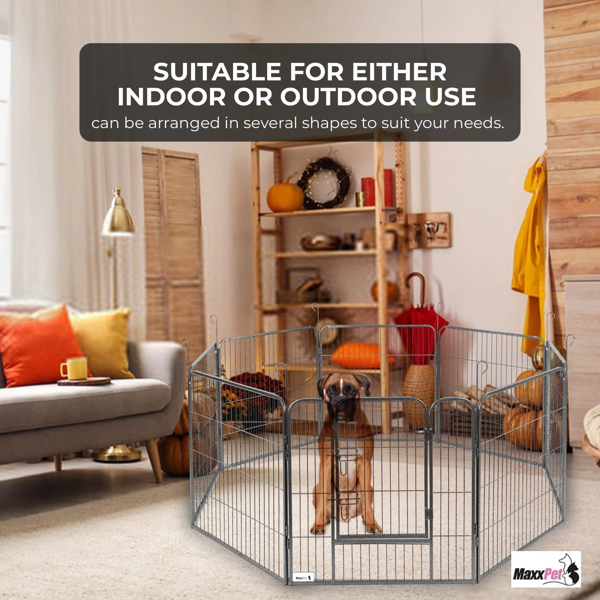 MaxxPet Puppyren - Hondenbench - Hondenren- Puppyren Met 8 Kennelpanelen - Staal -80 X 80 Cm Ø 210 Cm 4 MaxxPet Puppyren - Hondenbench - Hondenren- Puppyren Met 8 Kennelpanelen - Staal -80 X 80 Cm Ø 210 Cm - Afbeelding 4
