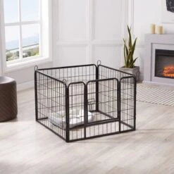 ACAZA Hondenren In 4 Panelen - Hondenkennel - Met Deur - 60 Cm Hoog - Zwart -Hondenartikelen Winkel 1200x1200 2116