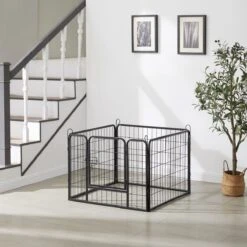 ACAZA Hondenren In 4 Panelen - Hondenkennel - Met Deur - 60 Cm Hoog - Zwart -Hondenartikelen Winkel 1200x1200 2117