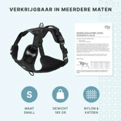 Hondentuigje - Anti-Trek Tuig - Hondenharnas - Y Tuig Hond - Reflecterend - Zwart - Maat S -Hondenartikelen Winkel 1200x1200 2238